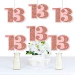 Big Dot of Happiness 13th Pink Rose Gold Birthday - Decorations DIY Happy Birthday Party Essentials - Set of 20