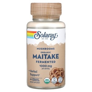 Solaray Organic, Fermented Maitake Mushrooms, 1,000 mg, 60 Organic Capsules (500 mg per Capsule) - 1 of 3
