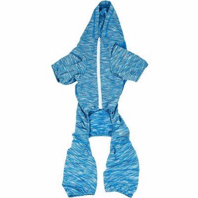 Pet Life (R) Active 'Downward Dog' Heathered Performance 4-Way Stretch Two-Toned Full Body Warm Up Hoodie