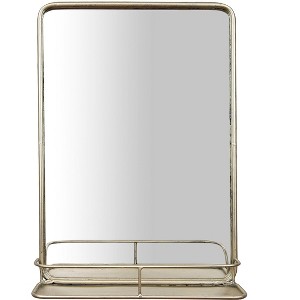 Metal Framed Wall Mirror with Shelf - 1 of 4