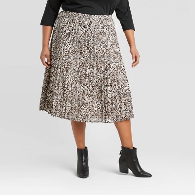 plus size a line black skirt