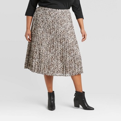 plus size leopard skirts