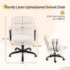 Karl Home | 24.4 Inch Upholstered Swivel Office Chair With Leg Pegs And Wheels - 4 of 4