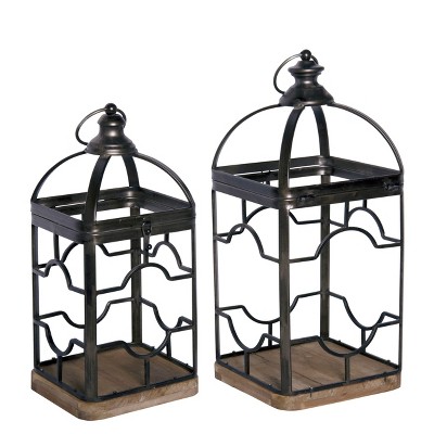 VIP Metal 19.25 in. Multicolor Metal Lanterns Set of 2