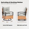 EROMMY 3 Pieces Patio Swivel Rocker Rattan Chairs,Outdoor Swivel Rocking Chairs with 1 Rattan Coffee Table,Perfect for Porch,Garden,and Lawn - 4 of 4