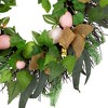 Northlight Easter Egg and Burlap Ribbon Mixed Foliage Twig Wreath - 22" - 4 of 4