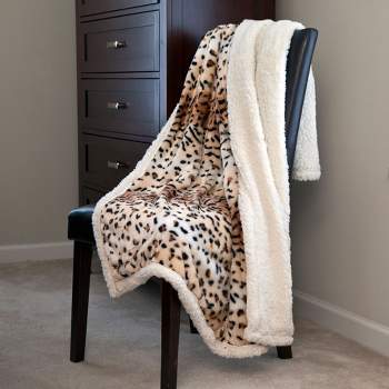 Hastings Home Fleece Blanket Throw - 50" x 60", Tiger Print