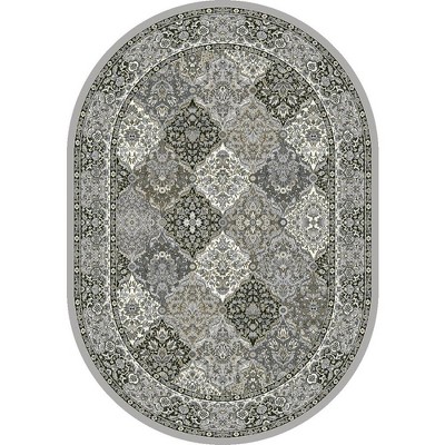 Ancient Garden 57008 Cream/Grey 6.7X9.6 Ov Oval