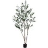 Acekool 5FT Artificial Olive Tree, Realistic Indoor Potted Plant with Natural Wood Trunk, Faux Greenery for Home & Office - 4 of 4