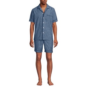 Lands' End Men's Short Sleeve Essential Pajama Set - 1 of 4