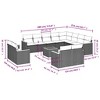 vidaXL 12 Piece Patio Sofa Set with Cushions Black Poly Rattan - Black and Cream With Table - 3 of 4