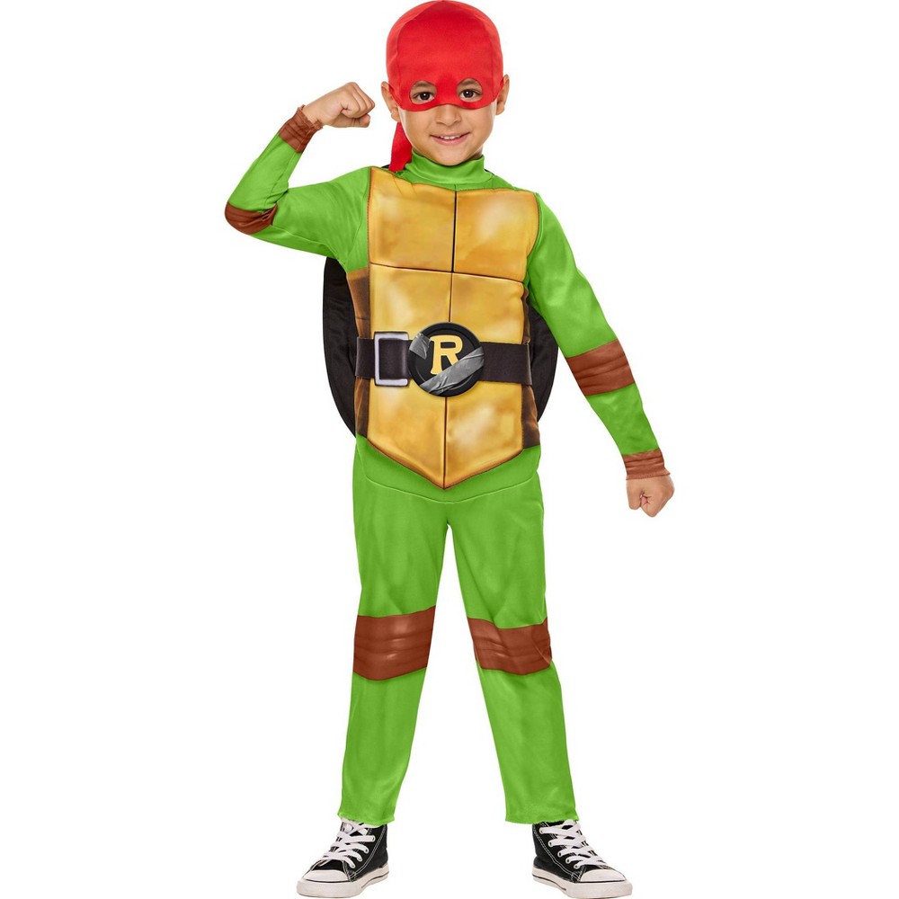 teenage mutant ninja turtles tales kids' 4-in-1 costume bodysuit green 3t-4t