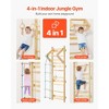 VEVOR Swedish Ladder Wall Gym, 4-in-1 8-Level Indoor Jungle Gym, 220LBS Loading Solid Wood Gymnastic Stall Bars, Natural - 3 of 4