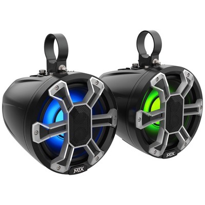 MTX Audio PS65C-BP Powersports 6.5” 4Ω 85-Watt RMS IP67 Rated Customizable Speaker Pods, Pair, with RGB Lighting