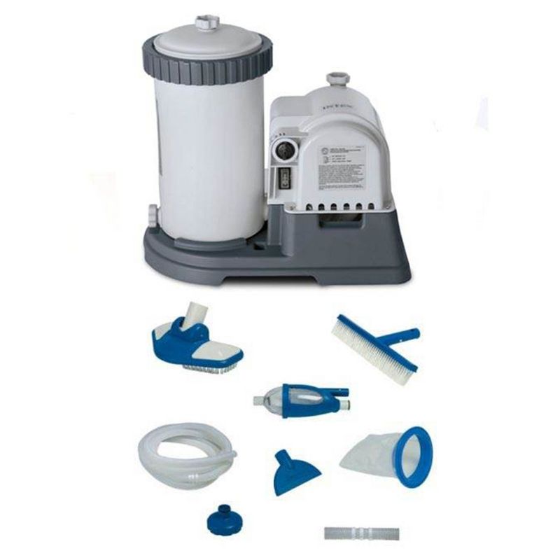 INTEX 2500 GPH GCFI Pool Filter Pump with Timer (633T) & Deluxe Maintenance Kit, 1 of 7