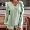 Women's Green Cozy Ribbed Loungewear Set - Cupshe - 4 of 4