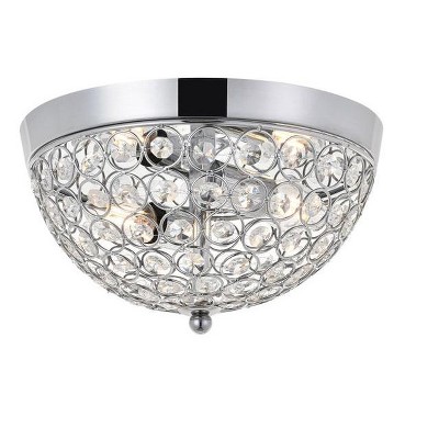 Taye Chrome and Glass 2-Light Flush Mount