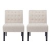 Set of 2 Lewis Contemporary Fabric Tufted Slipper Chairs - Christopher Knight Home - 2 of 4