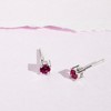 Girl's Classic Round Solitaire Screw Back Sterling Silver Earrings - In Season Jewelry - 4 of 4
