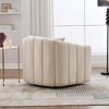 GDFStudio Timothy 40.35"W Oversized Velvet Channel Tufted Swivel Barrel Chair with 3 Pillows - 3 of 4
