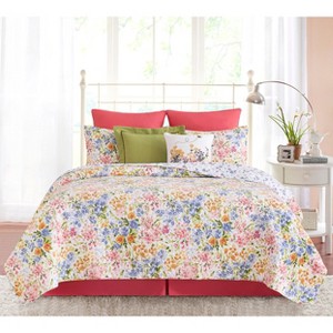 C&F Home Florian Watercolor Cotton Blend Full/Queen Bed 3-Piece Quilt Set - 1 of 1
