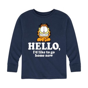 Boys' - Garfield - Hello Go Home Now Long Sleeve Graphic T-Shirt - 1 of 4
