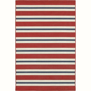 Oriental Weavers Meridian 7'10" Round Machine Woven Rug in Red - 1 of 4