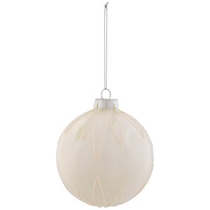 Northlight Starburst Glass Ball Christmas Ornament - 4" - Brushed White - 1 of 4