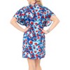 HAPPY BAY Women's Vacation Beachwear Swim Dress Summer Bathing Suit Cover-up Mini Wrap Dresses X-Large-XX-Large Blue Tie Dye Design - 3 of 4