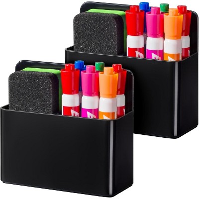 Magnetic Pen Holder,2 Pack or Refrigerator, Dry Erase Marker Holder for Whiteboard，Magnet School Locker Organizer
