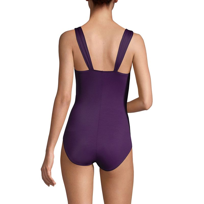 Lands' End Women's SlenderSuit Grecian Tummy Control Chlorine Resistant One Piece Swimsuit, 2 of 6
