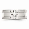 Black Bow Jewelry Stainless Steel Fleur-de-lis 10mm Comfort Fit Band - 4 of 4