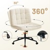 Grungis Linen Swivel Office Chair with Wheels,Modern Gaming Chair with Adjustable Height and Lumbar Support,Computer Chair for Office - 4 of 4