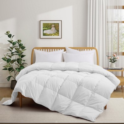 Puredown Luxurious 300TC 100% Organic Cotton Down Feather Fiber Comforter  - Soft and Breathable Duvet Insert