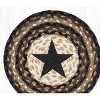 Earth Rugs Round Jute Trivet 10"x10" – Black Star Print with Braided Natural Fiber - 3 of 3