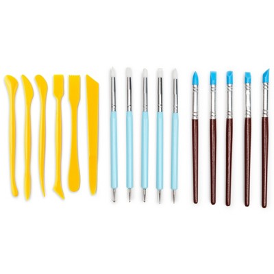 Bright Creations 16pcs Clay Sculpting Tools Pottery Carving Tool Set for DIY Craft Projects, Modeling Clays and Embossing Pattern