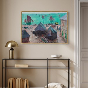 Art Remedy Monet - Departure of the boats Etretat Classic Monet Art Prints Framed - 1 of 4