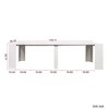 FURNIinspire Dining Tables Minimalist Dining Table, Extendable Console Table,  Rectangle Kitchen Table, Marble Texture, White, 118.11"*35.43"*30.71" - 3 of 4