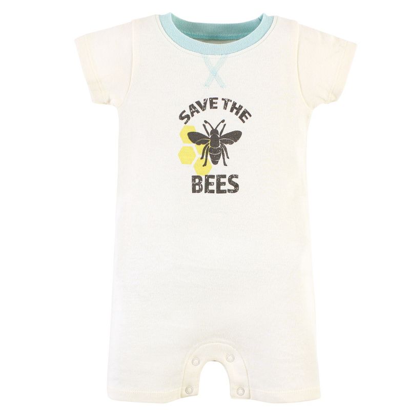 Touched by Nature Unisex Baby Organic Cotton Rompers, Save The Bees, 4 of 6