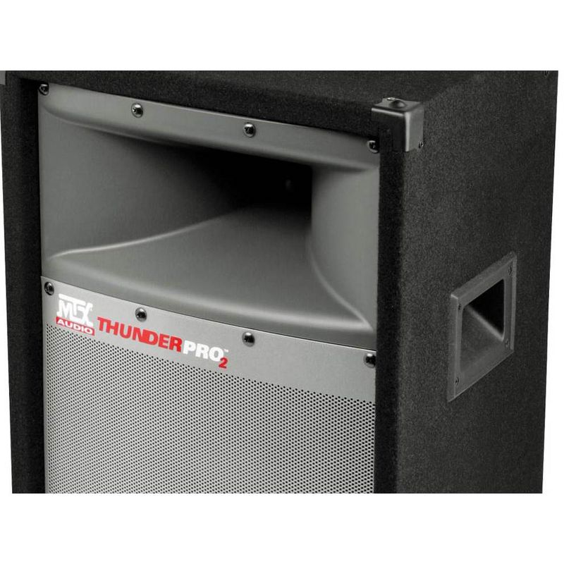 MTX TP1200 12 Inch 300 Watt 2 Way Loud Cabinet Tower Professional DJ PA Loudspeaker Audio System with Durable Corner Braces and Carry Handles, 4 of 7