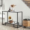 Costway Entryway Console Sofa Side Table W/Tempered Glass for Entrance Living Room - 3 of 4