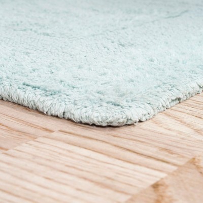 Seafoam Cotton Flat Pile Reversible Bath Rug Set