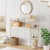 Garvee Console Table Gold Sofa Tables Narrow Entryway Table with Storage and Shelves 43.5 Inch Modern Furniture for Living Room Hallway - 2 of 4