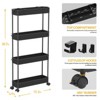 Aoibox Slim 4 Tier Rolling Storage Cart Mobile Organizer for Bathroom Kitchen Laundry Office Narrow Spaces Black - 4 of 4