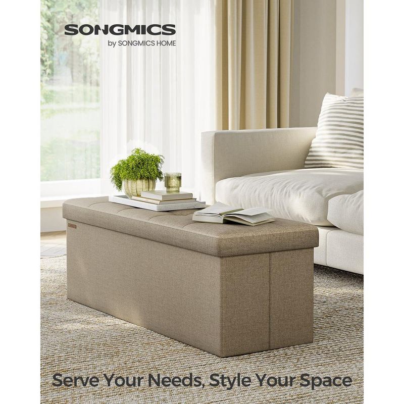 SONGMICS Storage Ottoman Bench Ottoman with Storage Footstool Hold up to 660 lb for Bedroom Living Room, 2 of 8