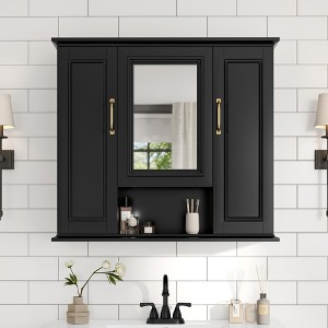 GDFStudio Harrod 36” Wall Mounted Storge Cabinet with Mirrors and Adjustable Shelve - 1 of 4