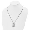 Black Bow Jewelry Men's Stainless Steel Polished & Textured Dog Tag Necklace, 22 Inch - 2 of 4