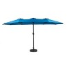 Okak 14.8 Ft Outdoor Patio Umbrella with 12 Sturdy Ribs Double Sided Beach Umbrella with Push Button and Crank for Pool Deck Garden - 2 of 4