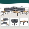 VisioGear 4 Pieces Patio Furniture Set with Loveseats and Cushions, Patio Furniture for Garden, Backyard, Poolside, Grey, 109.8"*32.7"*29.1" - 3 of 4
