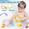 No-Hole Bath Toy Set with Water Slide Track and Fishing Net, Squirting Floating Toys for Kids - 2 of 4